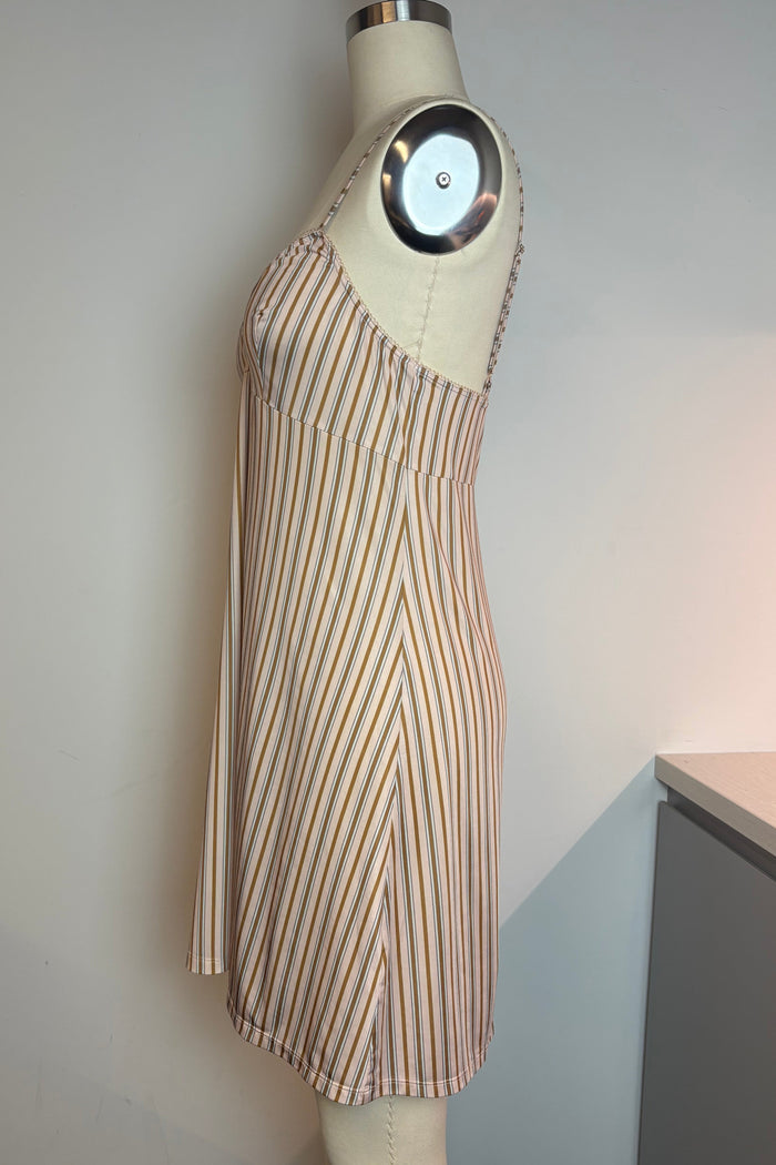 Zimmermann Blush Striped Linen Midi Sundress