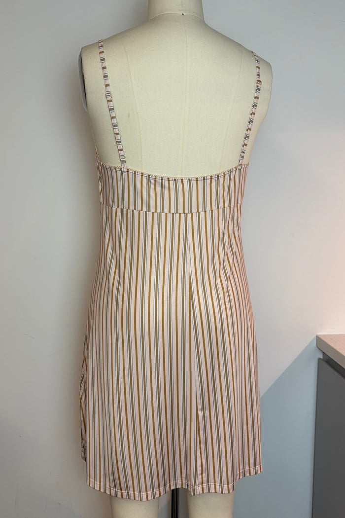 Zimmermann Blush Striped Linen Midi Sundress