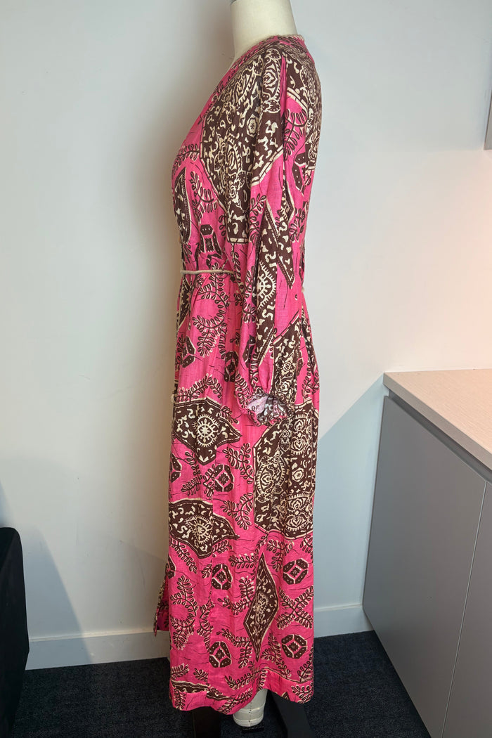 Zimmermann Floral Pink Long Sleeve Midi Dress