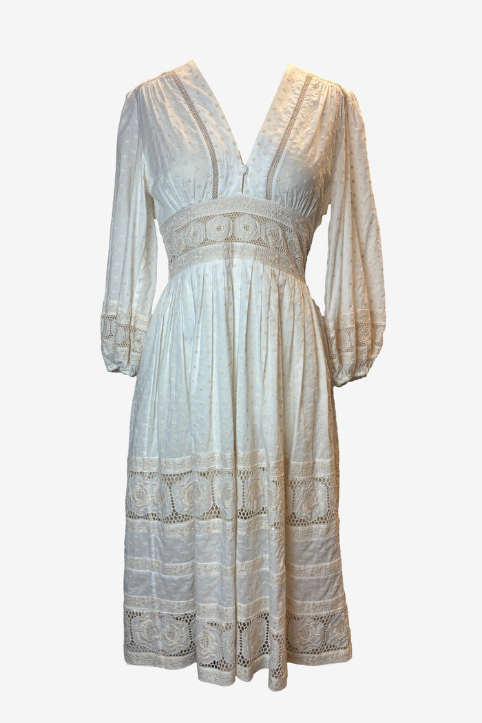Zimmermann V Neck Cream Midi Dress image 0