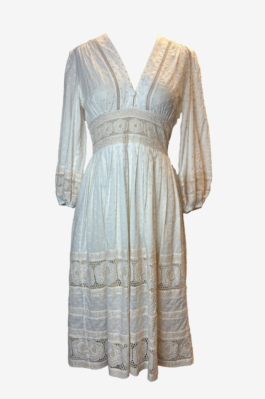 Zimmermann V Neck Cream Midi Dress image 0
