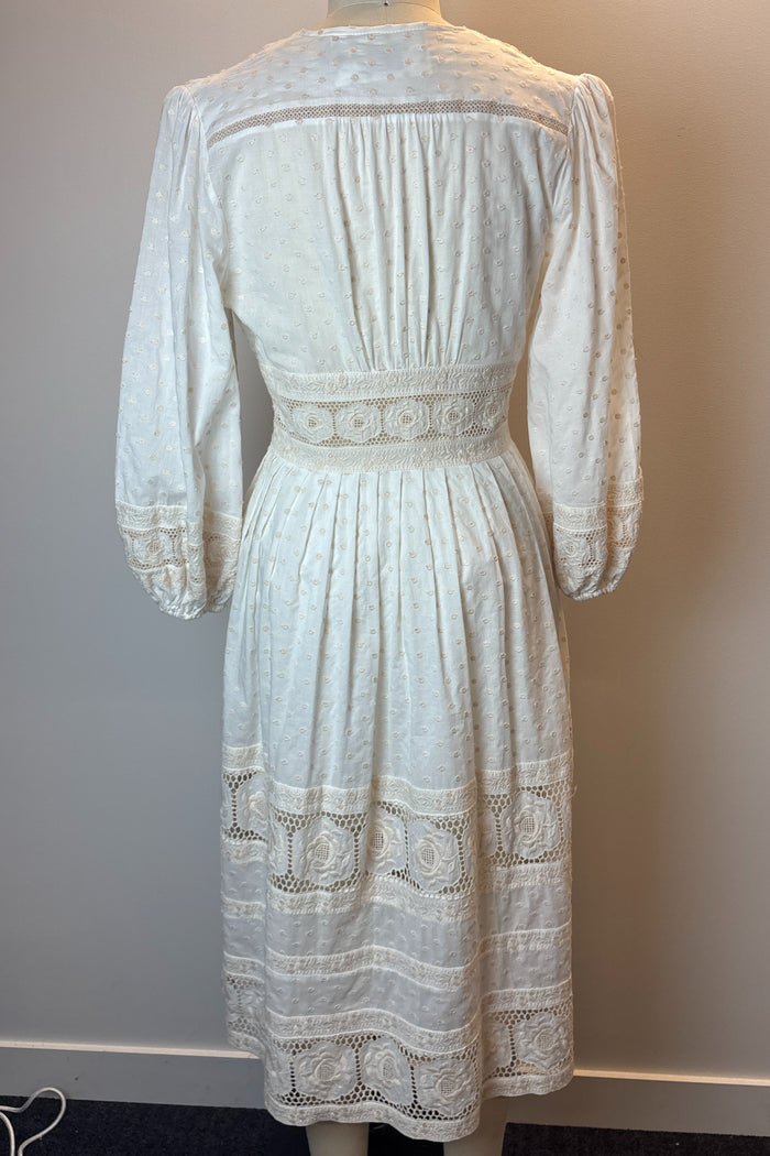 Zimmermann V Neck Cream Midi Dress image 2