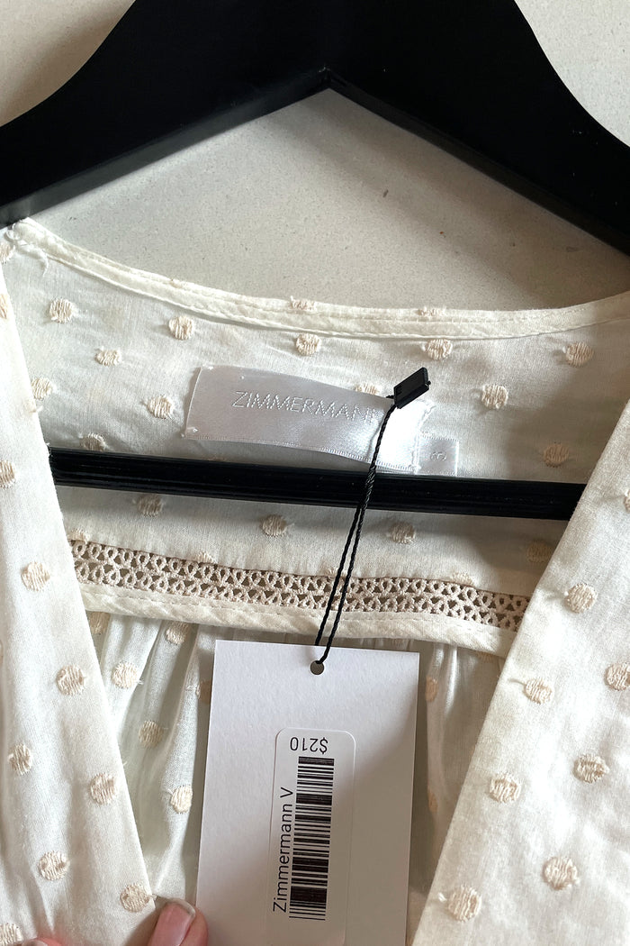 Zimmermann V Neck Cream Midi Dress image 4